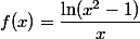 f(x)=\dfrac{\ln(x^2-1)}{x}